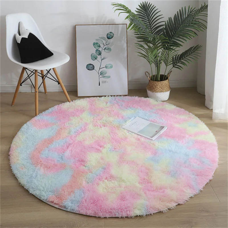 

Colorful Soft Carpet Rugs Living Room Decoration Faux Fur Children Room Rugs Plush Bedroom Rugs Fluffy