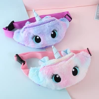 girls fanny pack plush fuzzy kids unicorn waist bag crossbody belt bags cute gift for kids purses and handbags bag female