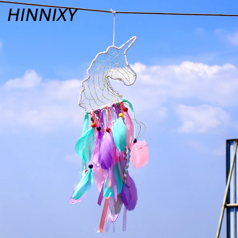 Hinnixy милый смоляной Единорог ночной Светильник розовый синий градиент цвета