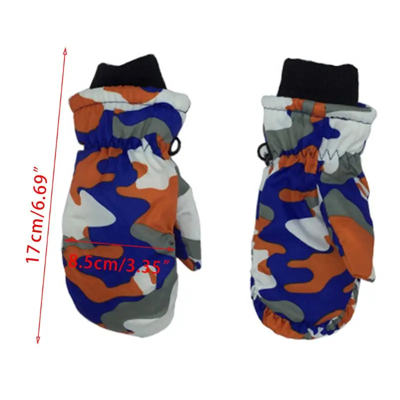 Toddler Kids Winter Camouflage Printed Full Finger Gloves Waterproof Windproof Thicken Warm Elastic Ribbed Cuff Mittens 3-5T | Спорт и