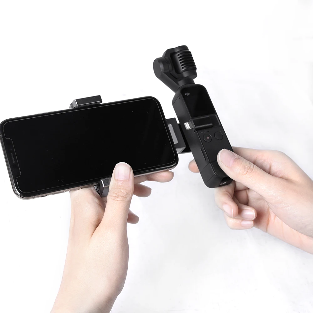 Foldable Metal Smartphone Clamp for DJI Pocket 2/Osmo Standard 1/4in Screw Tripod Bracket Cold Shoe Microphone | Электроника