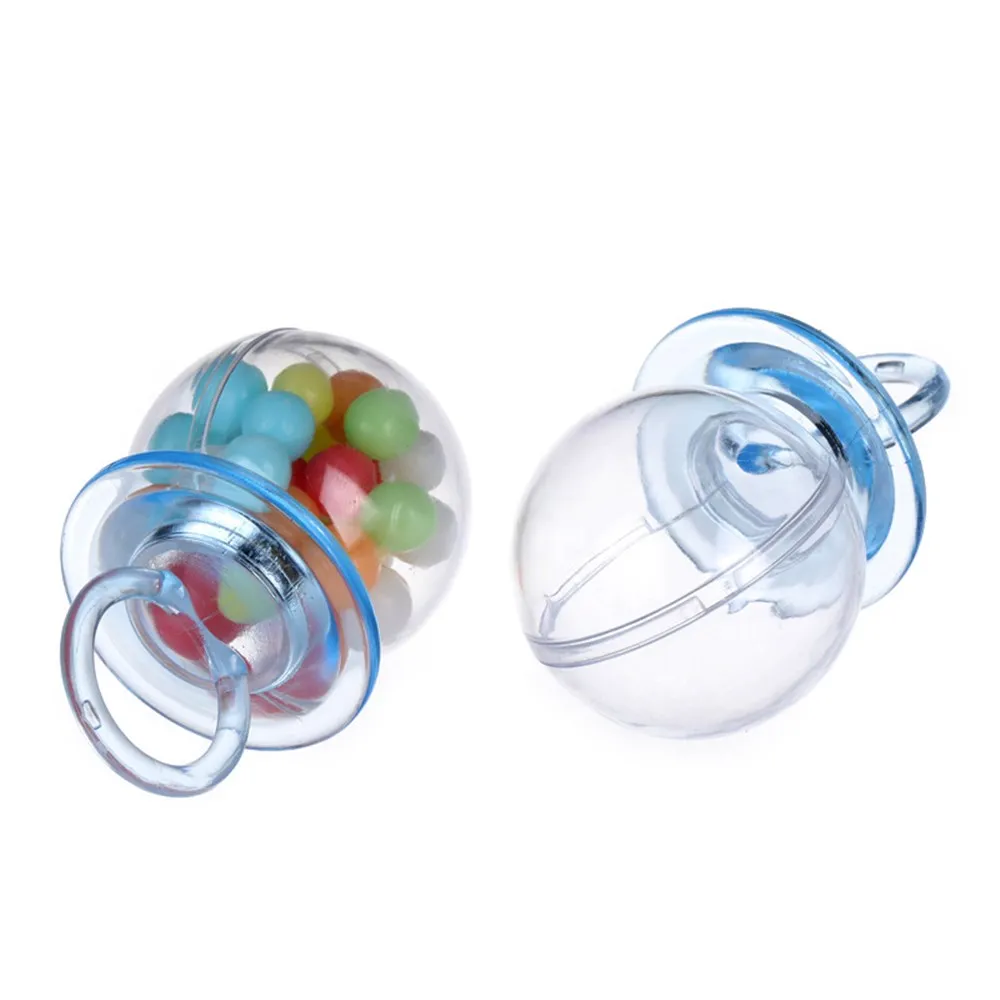 

12pcs/lot Food Grade Ps Pacifier Transparent Plastic Candy Box Baby Birthday Gift Creative Wedding Candy Box