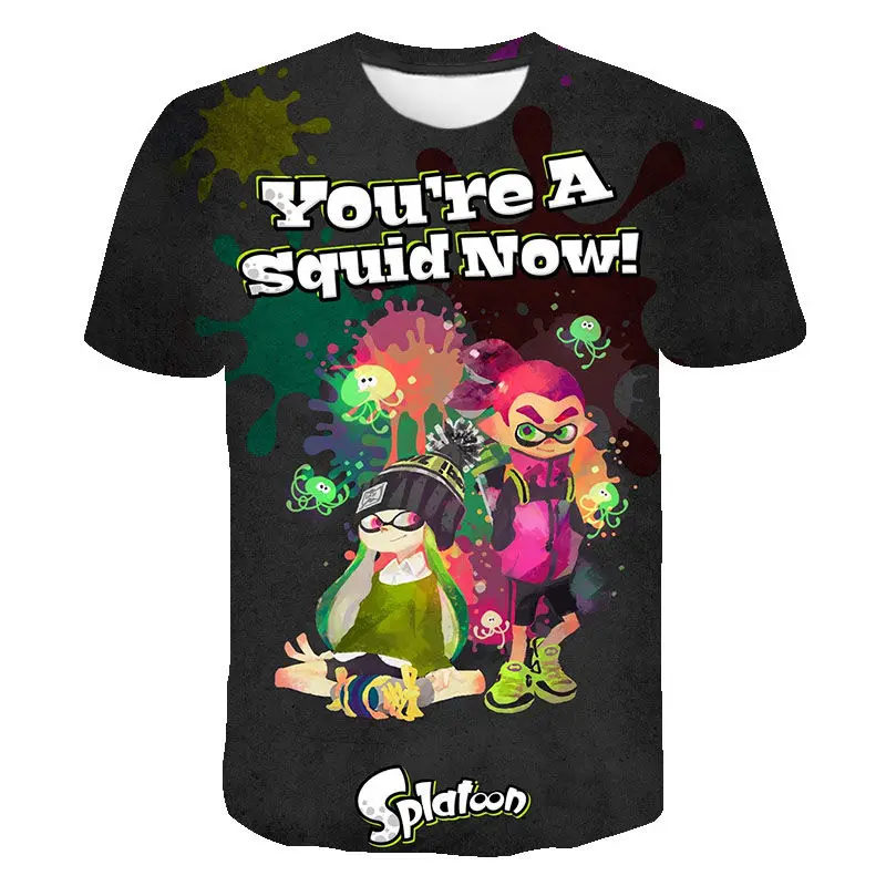 

Новые летние футболки с 3D-принтом Game Splatoon, Повседневная Уличная одежда для мальчиков и девочек, модные мужские, женские, Детские Топы с корот...