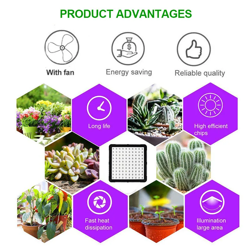 Светодиодный фитолампа полного спектра 1000W для выращивания растений в помещении