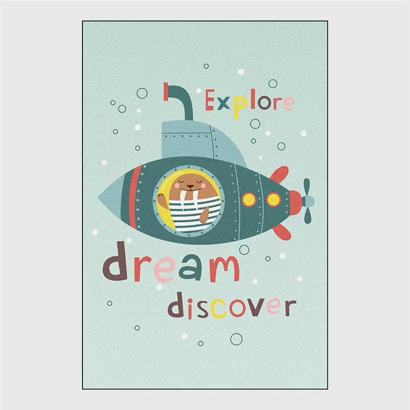 Милый ковер с морским львом для детской комнаты напольный коврик светлые