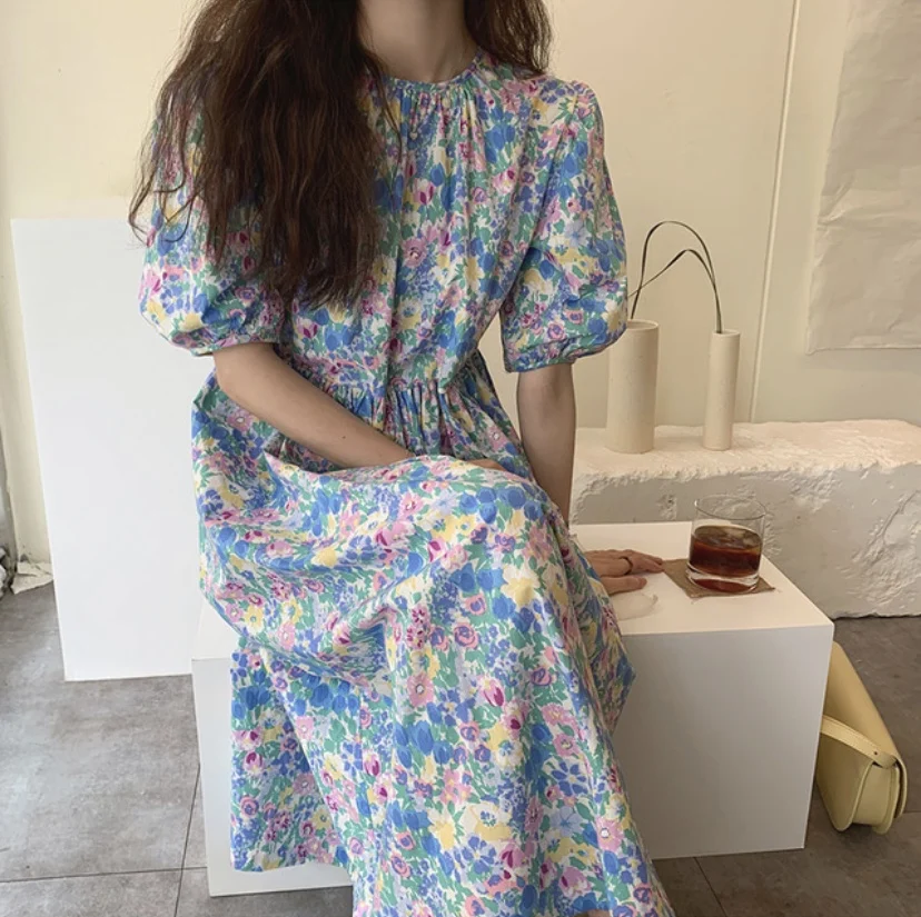 Лето 2021 корейское шикарное модное милое молодежное стройнящее платье в стиле