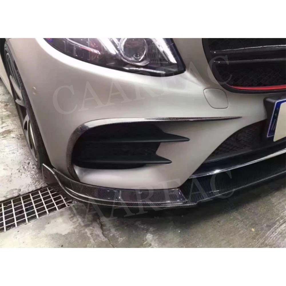 Для Benz W213 Sport E-class E200 E260 E300- карбоновое волокно передний бампер спойлер для губ защита подбородка автомобильный Стайлинг