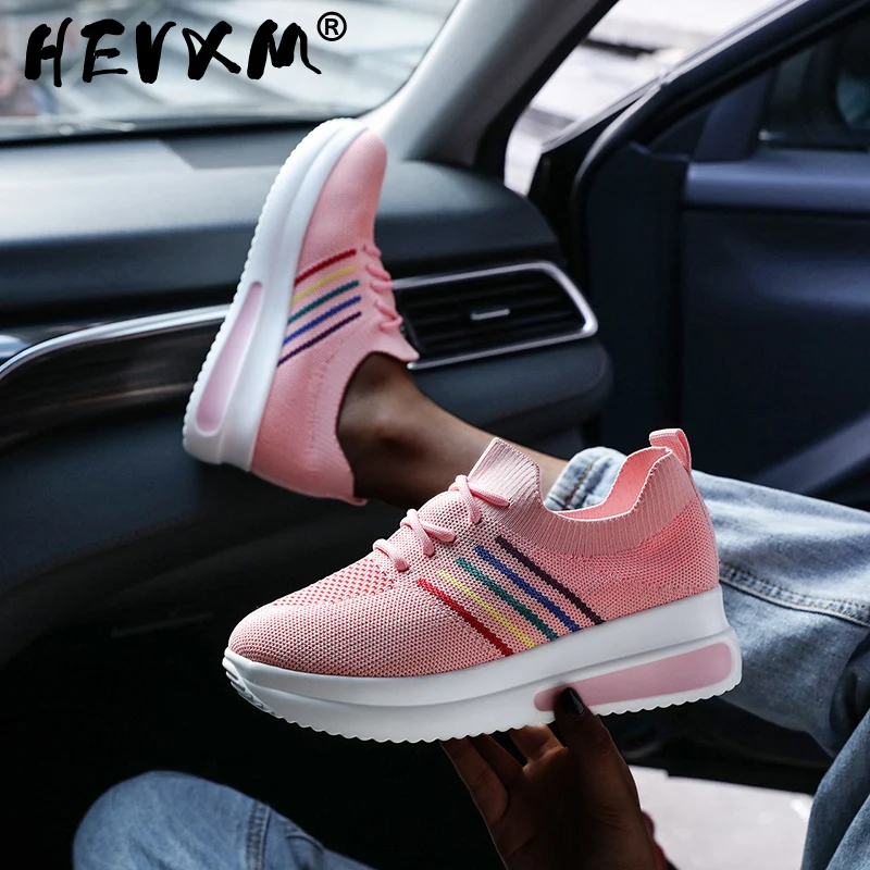 

Fashion Women Vulcanize Sneakers Lace-Up Wedge Casual Ladies Printed Sneakers Platform Ladies Outdoor Sports Shoes Comfy Shoes