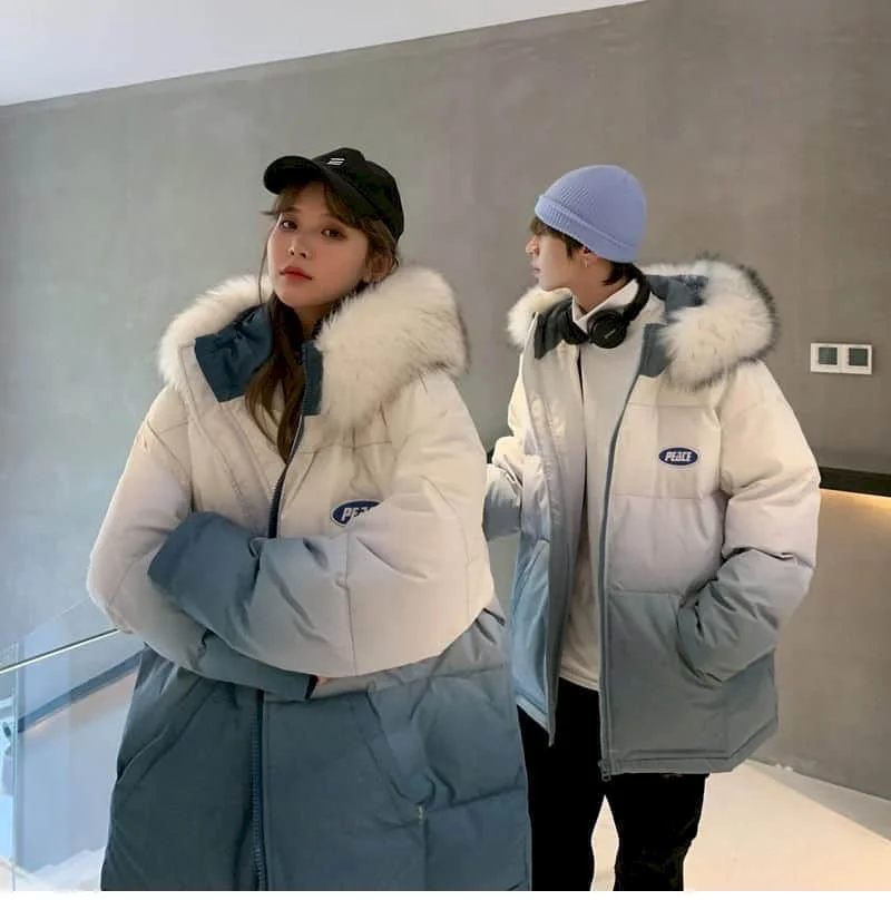 

Cotton jacket women parkas couple clothes 2020 loose oversize winter padded jacket thickened gradient padded jacket jacket tre