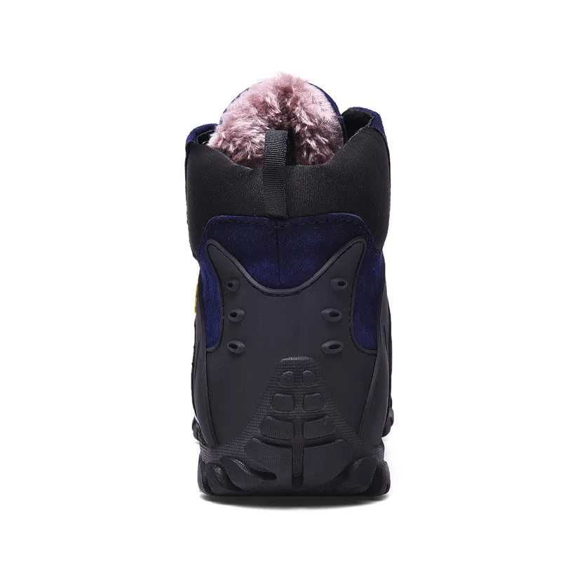 2021 Warm Fur Men Winter Hiking Boots Trekking Shoes High Quality Outdoor Man Mountain Shoes Waterproof Hiking Man Walking Shoe