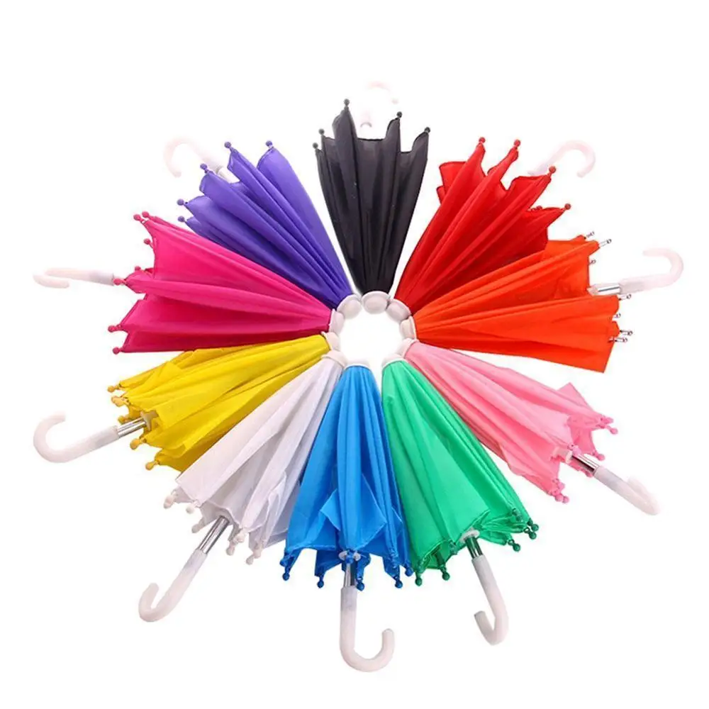Colorful Mini Umbrella Rain Gear 8 Inch Doll Accessories Toy Kids Doll Baby Girl Dropshipping Photography Props Accessories L0S8
