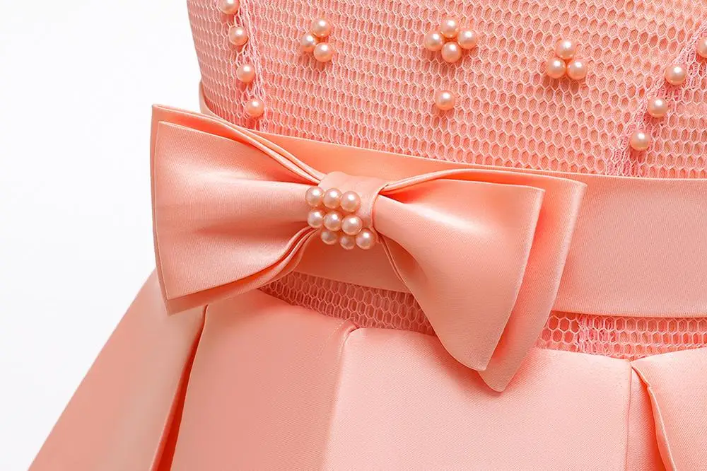 Платья для девочек с бантом и бисером платье принцессы представления вечерние