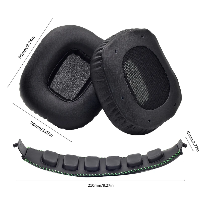 

Replacement Leather Ear Pads Soft Foam Ear Cushion Cover and Headband Pad for Razer Tiamat 7.1 Gaming Headset