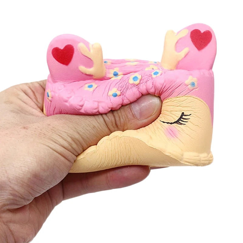 Каваи красочный олень торт Единорог Мягкая еда медленно восстанавливает форму