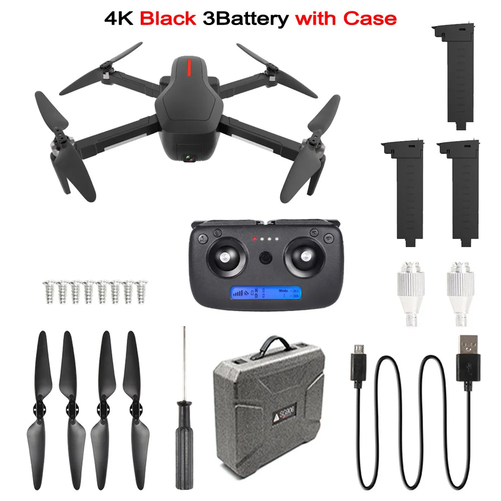 W10 4K 3BAT Case B Teeggi W10 gps 5G wifi Радиоуправляемый Дрон FPV Бесщеточный Квадрокоптер с 4K Ультра четкой камерой селфи складные дроны RTF VS F11 CG033 H117 - Цвет: W10 4K 3BAT Case B