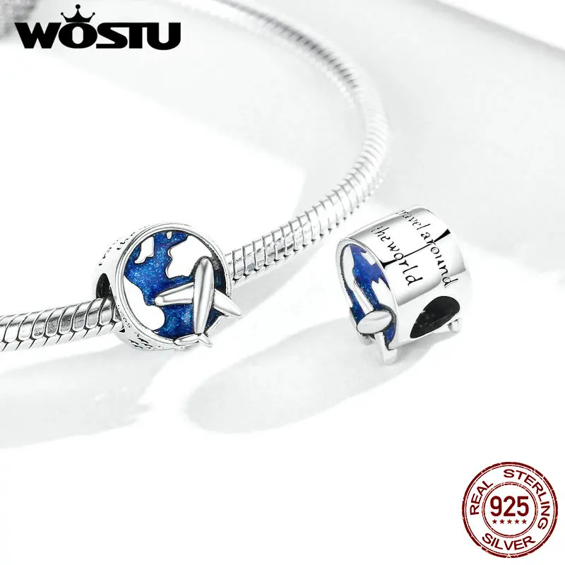 WOSTU 2020 новый оригинальный синий мир вояжа бисера fit Pandora амулеты серебро 925 бусы
