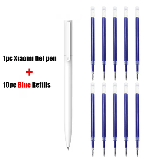 1gel pen and 10blue 10 шт./компл. Xiaomi Mi KACO ручка 0,5 мм ABS Пластик гладкая чернильная ручка для студента работника Применение для дома/школы/KACO пополнения чернил - Цвет: 1gel pen and 10blue