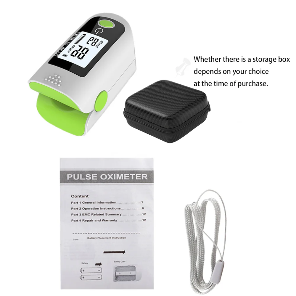 Pulse Oximeter Digital Finger SPO2 Heart Rate Monitor Meter Oxymeter Blood Pressure Random Color |