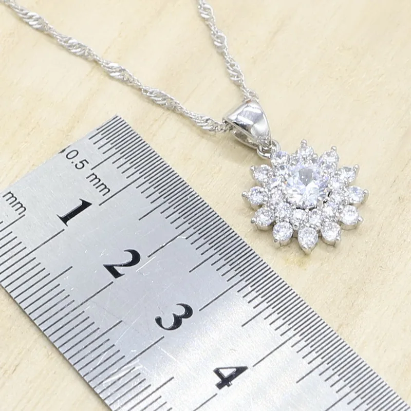 Свадебный браслет гвоздик с белым Цирконом серебряного цвета|Ювелирные наборы