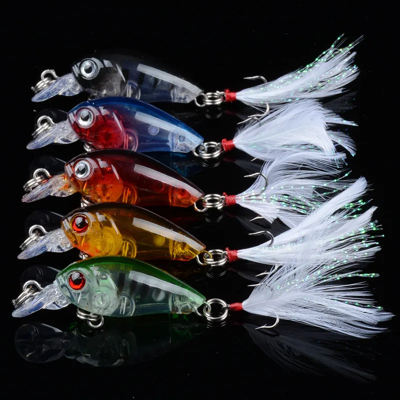 

5Pcs/Lot 4.5cm/4g Fishing Lures Hard Bait Minnow Fishing Lure Bass Crankbait Swimbait Trout Crank Baits With 10# Hooks Tackle