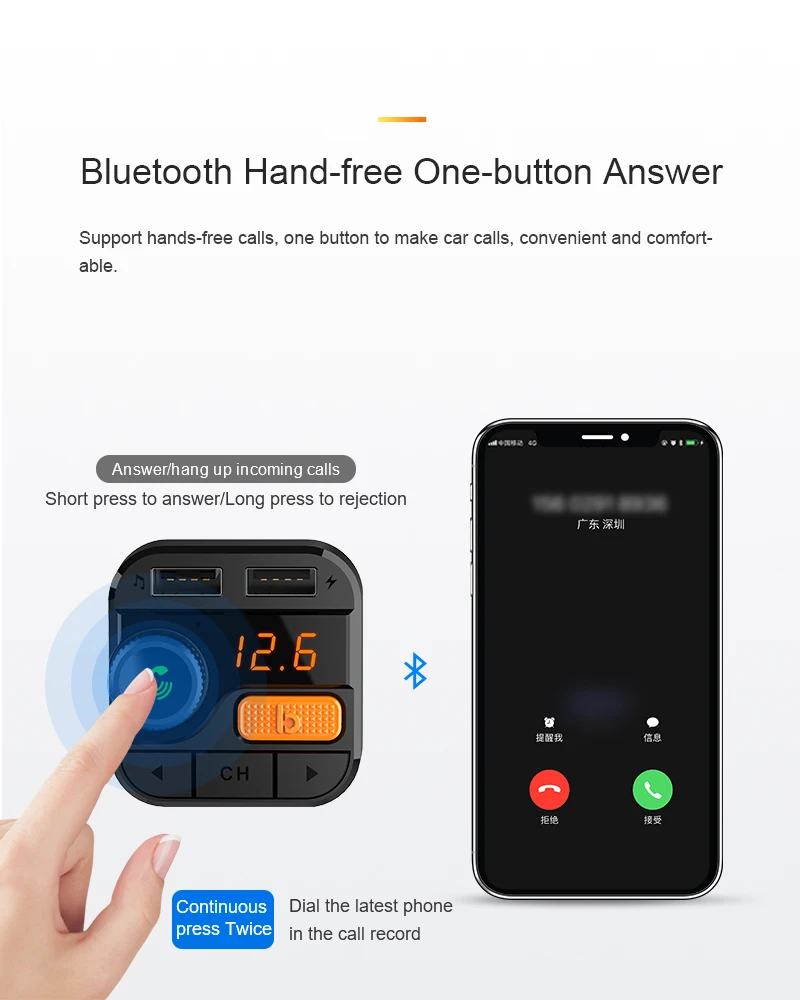 BT82D Bluetooth V5.0 автомобильный комплект MP3-плеер fm-радио Bluetooth Handsfree автомобильный комплект беспроводной fm-передатчик модулятор с USB зарядкой