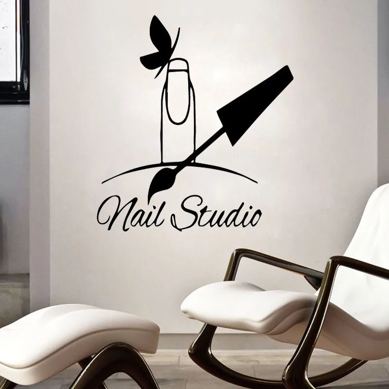 Наклейки на стену с лаком для ногтей виниловые художественные Стикеры салона