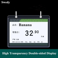 a6 transparent clear pvc protective sleeve frame supermarket price label tag hanging commodity paper sign holder board