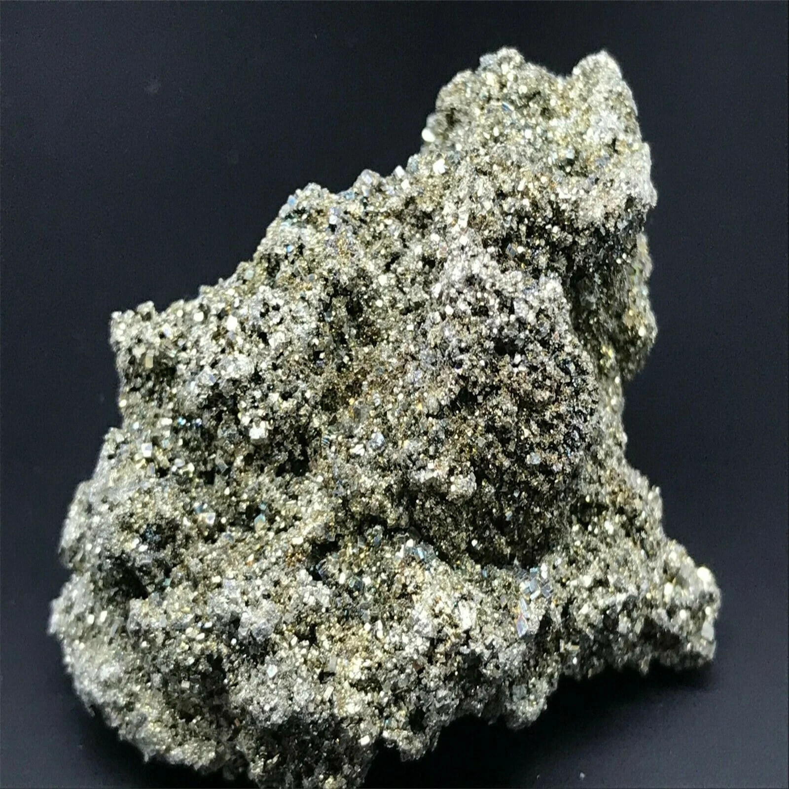 

Protolith specimen of natural pyrite cluster mineral crystals