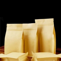 50pcslot inner aluminized yellow kraft paper ziplock tea bags dried fruit food packaging sealed bags customizable logo