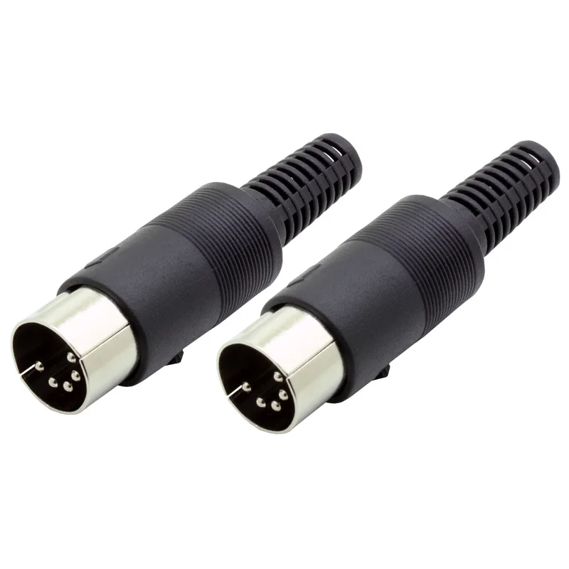

10pcs Wire connector 5PIN DIN male Plug Cable adapter with black Plastic Handle