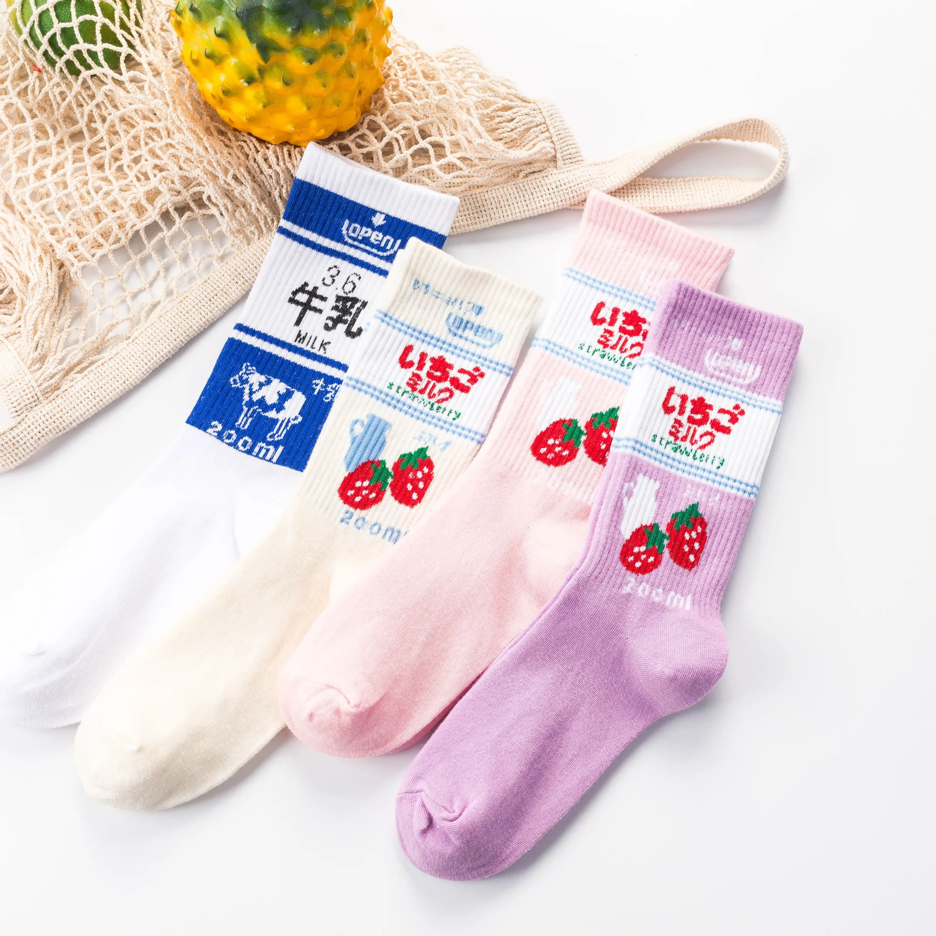 4 пары в японском стиле Харадзюку на тренд движения носки женские футболки с