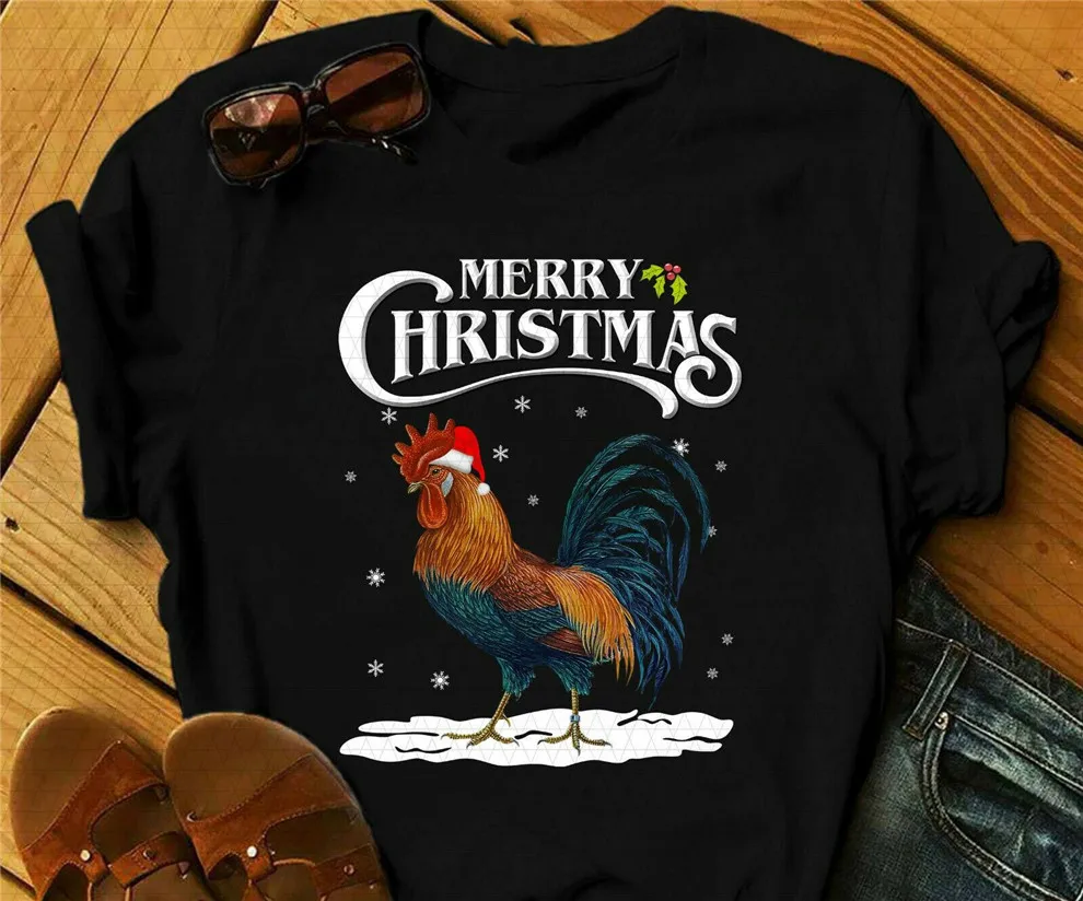

Chicken Light Christmas Tee T-Shirt Humorous Tee Shirt
