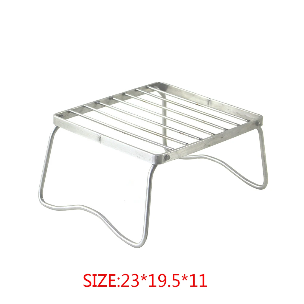 

Portable Folding Camping Grilling Stand Stainless Steel Campfire Charcoal BBQ Grill Rack for Outdoor Barbeque Camping Tool