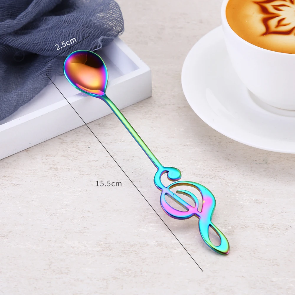 

1Pcs Musical Note Coffee Spoons Stainless Steel Tea Stirring Spoons Set Sugar Ice Cream Mug Dessert Spoons Drink Tableware