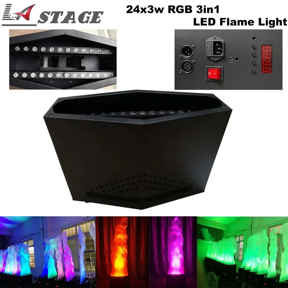 Бесплатная доставка 24x3 Вт RGB 3in1 1 5 м поддельные огонь освещение светодиодный