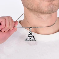 mens necklaces vintage triangle pendant neck chain gothic jewelry accessories stainless steel punk party chains man necklace