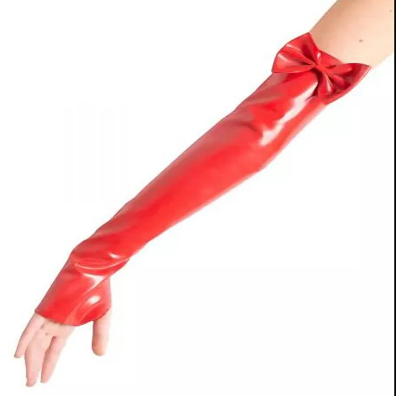 Женские кожаные перчатки без пальцев винтажные длинные рукавицы с бантом для