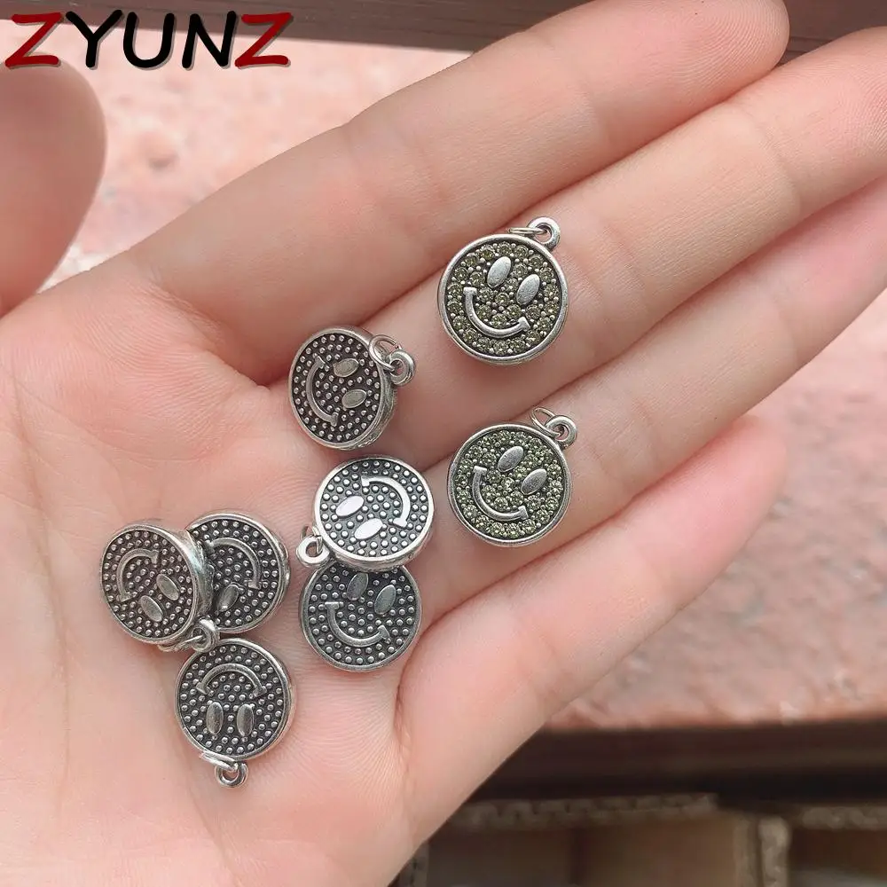 

Dainty Gold Cute Smiley Face Shape Pendant/Charm, Crystal Zircon Happy Face Charm, Necklace Bracelet Charm Pendant