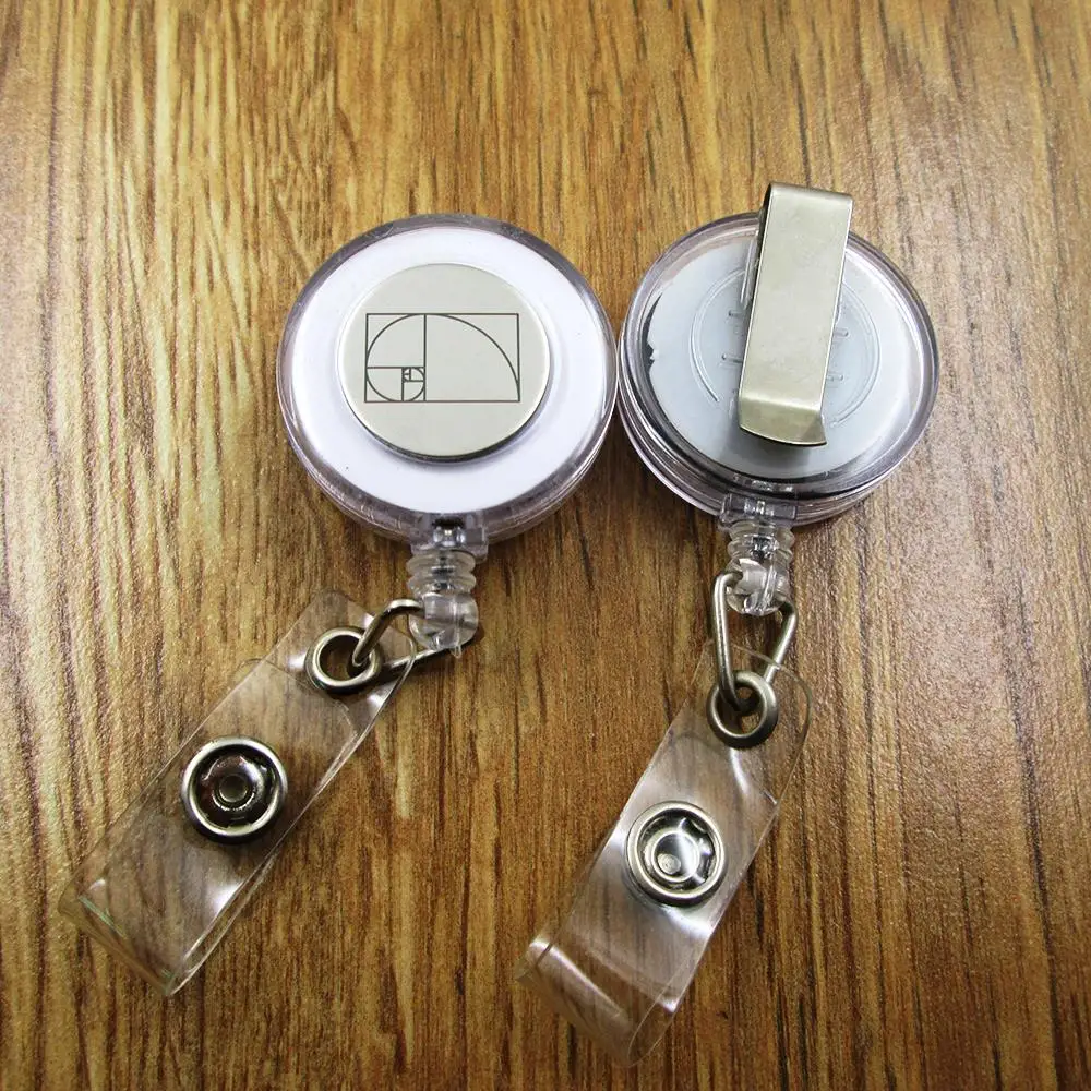 Фибоначчи ID бейдж катушка подарок для Него/ее друга семья выдвижной recoil id