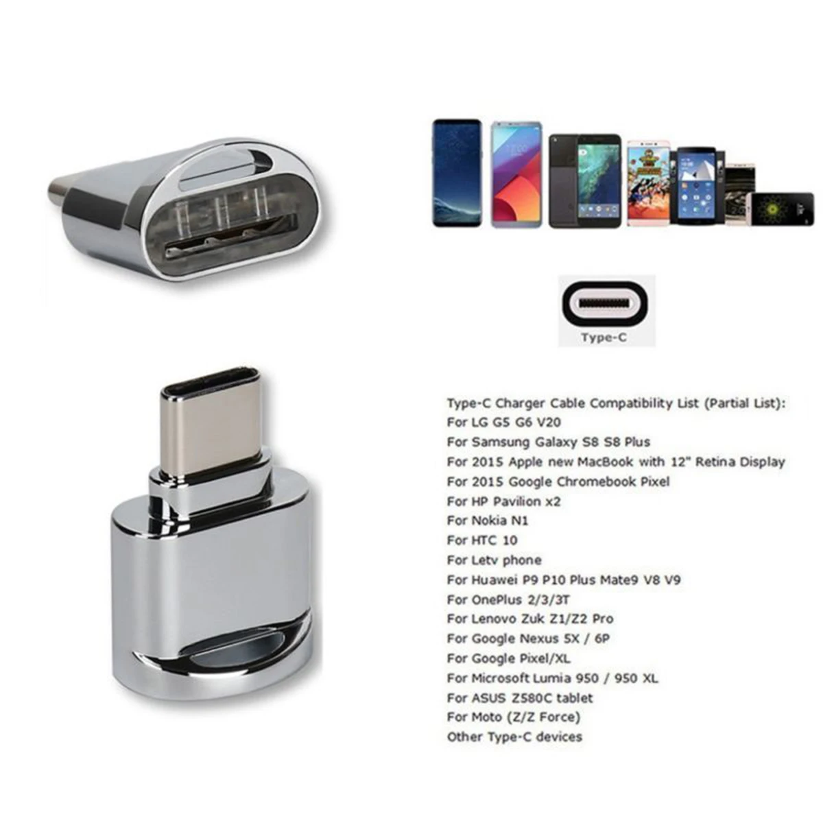 Адаптер SOONHUA USB C 3 1 Type папа Micro SD мама поддержка кардридера памяти конвертер для SDHC