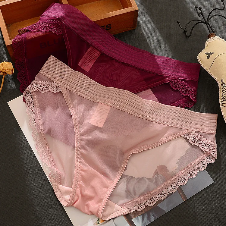 Сексуальные кружевные женские трусы хлопковые нижние трусики с низкой талией