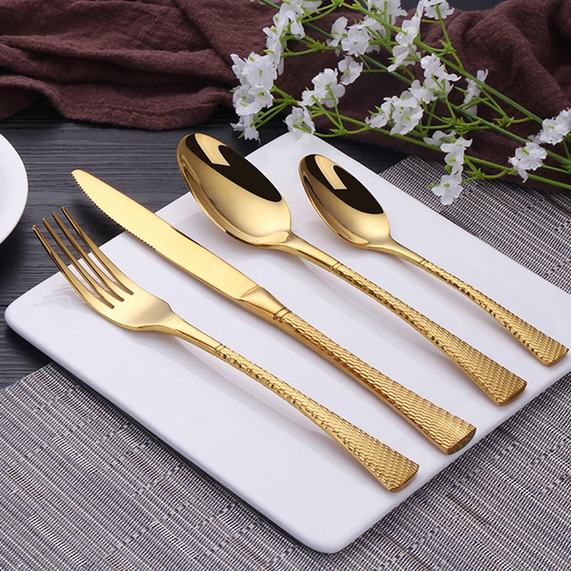 Цвет серебристый Золотой посуда набор столовых приборов столовые сервизы Посуда