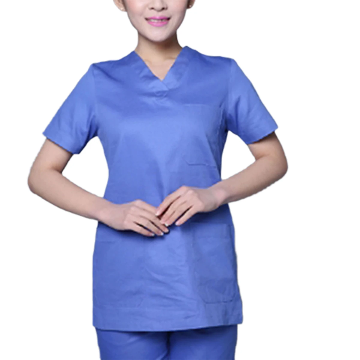 Рабочая Униформа унисекс мягкий дышащий комплект одежды с коротким рукавом V