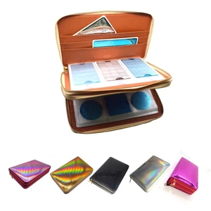 Держатель для пластин для маникюра, 216 слотов, Радужный лазер, Круглый, квадратный, прямоугольный, тарелка-органайзер пустой чехол для дизайна ногтей