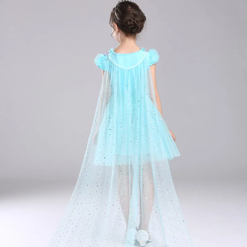 Платье Эльзы для девочек костюм принцессы костюмированной вечеринки сезон