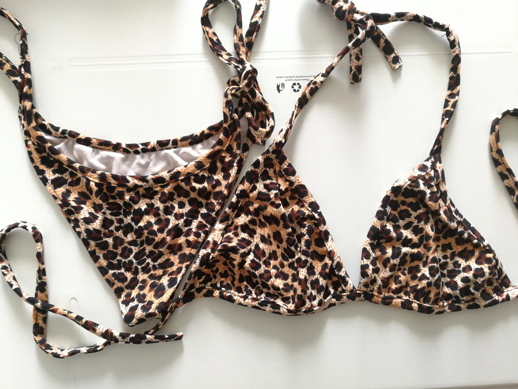 

Athemis Leopard Bra shorts Bikini costume Small size