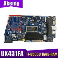 ux431fafn laptop motherboard for asus zenbook 14 ux431fa ux431fn ux431f original mainboard 16gb ram i7 8565u gm test full 100