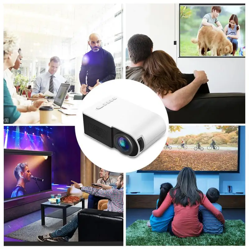 Mini 3D Household HD Projector LED Entertainment Portable 1080 High-definition Video Home Cinema Projects | Электроника