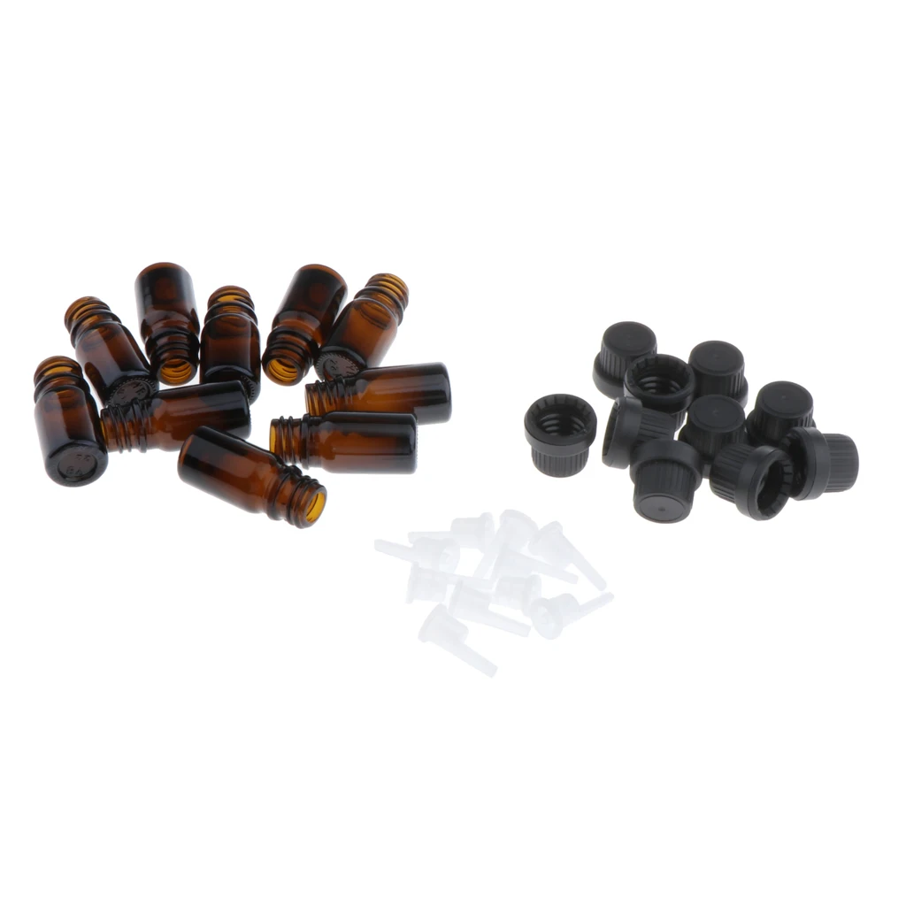 

10x Mini Dropper Bottle Glass Bottles, Brown Glass Pipette Bottle for
