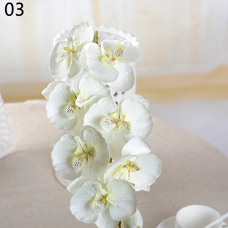 03 Модная Орхидея, искусственные цветы DIY искусственная Орхидея, Бабочка, Шелковый цветок букет фаленопсис Свадебные украшения для дома - Цвет: 03